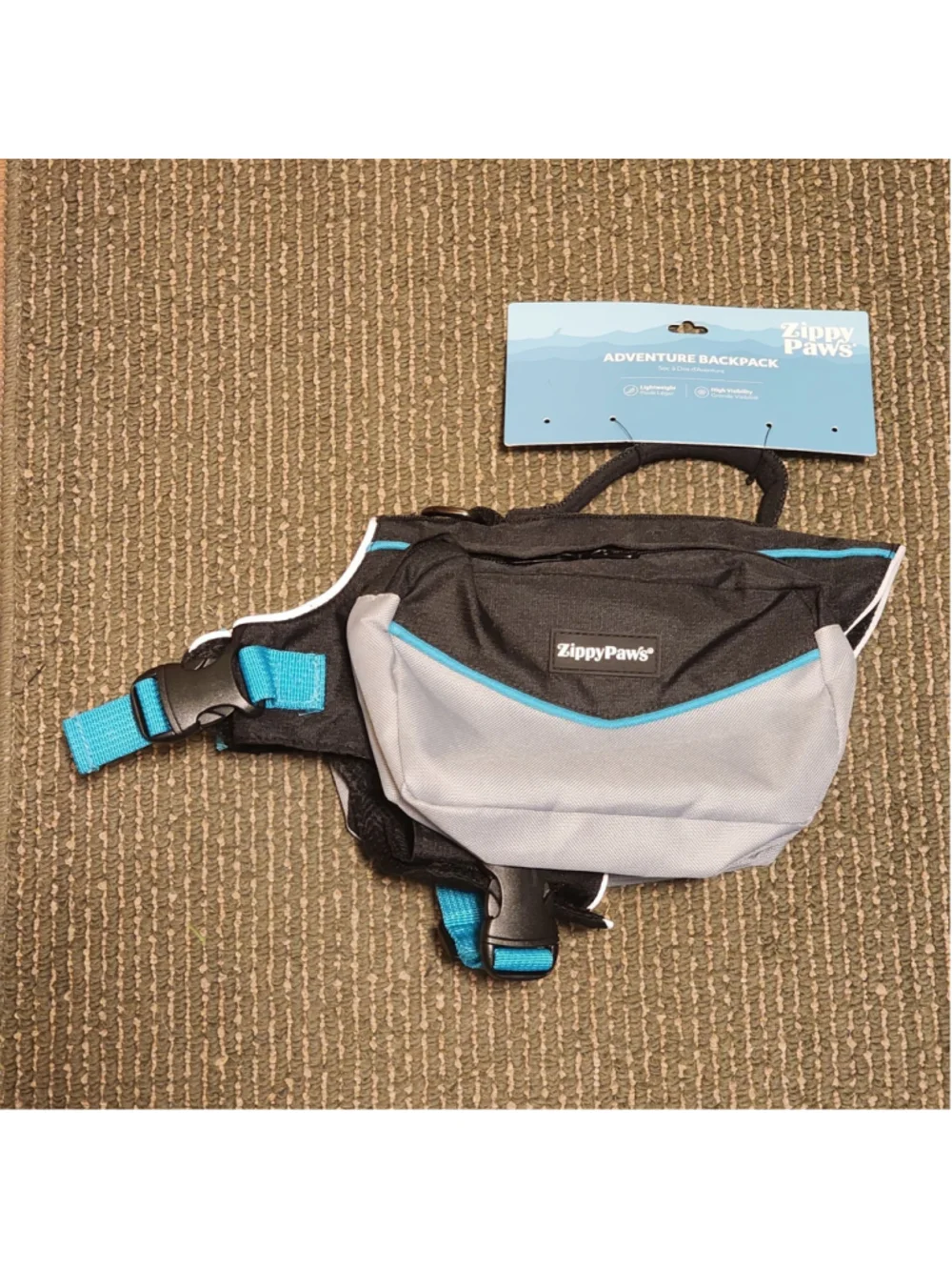 ZippyPaws Adventure Backpack for Dogs Small Size Grey Blue